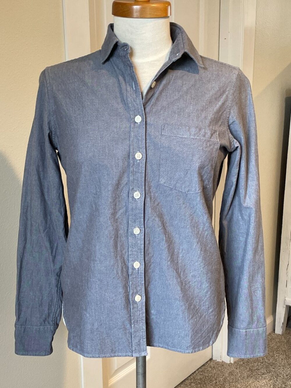 Tradlands Long Sleeve Button Down Shirt Gray USA Made Old Label S